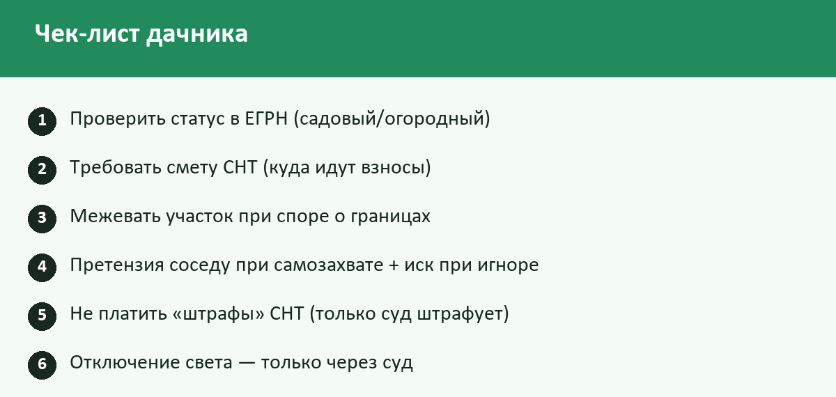 Чек-лист: Садовый участок и СНТ в 2026 году: членские взносы, межевание, споры с соседями